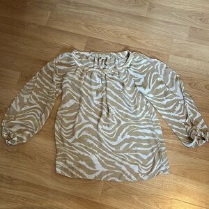 MK silk like material long sleeve shirt